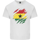 Torn Ghana Flag Ghanaian Day Football Kids T-Shirt Childrens White