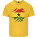 Torn Ghana Flag Ghanaian Day Football Kids T-Shirt Childrens Yellow