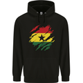 Torn Ghana Flag Ghanaian Day Football Mens 80% Cotton Hoodie Black
