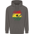 Torn Ghana Flag Ghanaian Day Football Mens 80% Cotton Hoodie Charcoal