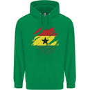 Torn Ghana Flag Ghanaian Day Football Mens 80% Cotton Hoodie Irish Green