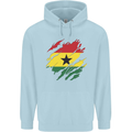 Torn Ghana Flag Ghanaian Day Football Mens 80% Cotton Hoodie Light Blue