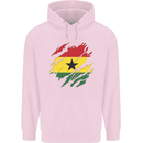 Torn Ghana Flag Ghanaian Day Football Mens 80% Cotton Hoodie Light Pink
