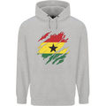 Torn Ghana Flag Ghanaian Day Football Mens 80% Cotton Hoodie Sports Grey