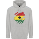 Torn Ghana Flag Ghanaian Day Football Mens 80% Cotton Hoodie Sports Grey