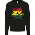 Torn Ghana Flag Ghanaian Day Football Mens Sweatshirt Jumper Black