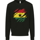 Torn Ghana Flag Ghanaian Day Football Mens Sweatshirt Jumper Black