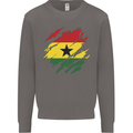 Torn Ghana Flag Ghanaian Day Football Mens Sweatshirt Jumper Charcoal
