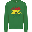 Torn Ghana Flag Ghanaian Day Football Mens Sweatshirt Jumper Irish Green