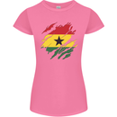 Torn Ghana Flag Ghanaian Day Football Womens Petite Cut T-Shirt Azalea