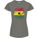 Torn Ghana Flag Ghanaian Day Football Womens Petite Cut T-Shirt Charcoal