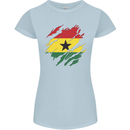 Torn Ghana Flag Ghanaian Day Football Womens Petite Cut T-Shirt Light Blue