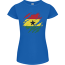Torn Ghana Flag Ghanaian Day Football Womens Petite Cut T-Shirt Royal Blue