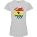 Torn Ghana Flag Ghanaian Day Football Womens Petite Cut T-Shirt Sports Grey