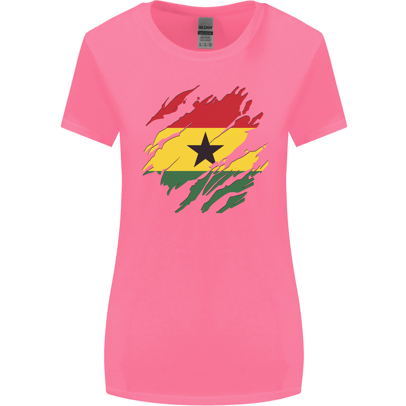 Torn Ghana Flag Ghanaian Day Football Womens Wider Cut T-Shirt Azalea