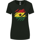 Torn Ghana Flag Ghanaian Day Football Womens Wider Cut T-Shirt Black