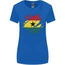 Torn Ghana Flag Ghanaian Day Football Womens Wider Cut T-Shirt Royal Blue