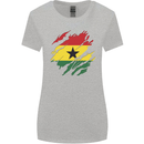 Torn Ghana Flag Ghanaian Day Football Womens Wider Cut T-Shirt Sports Grey