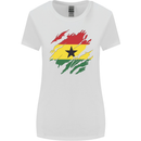 Torn Ghana Flag Ghanaian Day Football Womens Wider Cut T-Shirt White