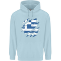 Torn Greece Flag Greek Day Football Childrens Kids Hoodie Light Blue