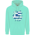 Torn Greece Flag Greek Day Football Childrens Kids Hoodie Peppermint