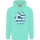 Torn Greece Flag Greek Day Football Childrens Kids Hoodie Peppermint