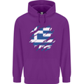 Torn Greece Flag Greek Day Football Childrens Kids Hoodie Purple