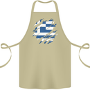 Torn Greece Flag Greek Day Football Cotton Apron 100% Organic Khaki
