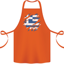 Torn Greece Flag Greek Day Football Cotton Apron 100% Organic Orange
