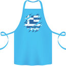 Torn Greece Flag Greek Day Football Cotton Apron 100% Organic Turquoise