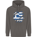Torn Greece Flag Greek Day Football Mens 80% Cotton Hoodie Charcoal