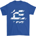 Torn Greece Flag Greek Day Football Mens T-Shirt 100% Cotton Royal Blue
