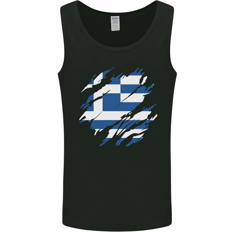 Torn Greece Flag Greek Day Football Mens Vest Tank Top Black
