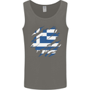 Torn Greece Flag Greek Day Football Mens Vest Tank Top Charcoal