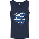 Torn Greece Flag Greek Day Football Mens Vest Tank Top Navy Blue