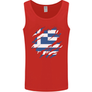 Torn Greece Flag Greek Day Football Mens Vest Tank Top Red