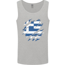 Torn Greece Flag Greek Day Football Mens Vest Tank Top Sports Grey