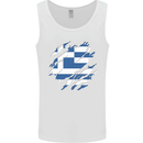 Torn Greece Flag Greek Day Football Mens Vest Tank Top White