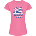 Torn Greece Flag Greek Day Football Womens Petite Cut T-Shirt Azalea
