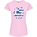 Torn Greece Flag Greek Day Football Womens Petite Cut T-Shirt Light Pink
