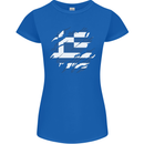 Torn Greece Flag Greek Day Football Womens Petite Cut T-Shirt Royal Blue