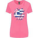 Torn Greece Flag Greek Day Football Womens Wider Cut T-Shirt Azalea