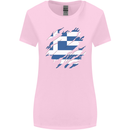 Torn Greece Flag Greek Day Football Womens Wider Cut T-Shirt Light Pink