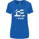 Torn Greece Flag Greek Day Football Womens Wider Cut T-Shirt Royal Blue