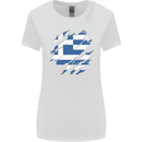 Torn Greece Flag Greek Day Football Womens Wider Cut T-Shirt White