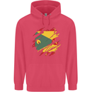 Torn Grenada Flag Grenadians Day Football Childrens Kids Hoodie Heliconia