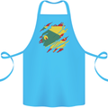 Torn Grenada Flag Grenadians Day Football Cotton Apron 100% Organic Turquoise
