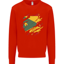 Torn Grenada Flag Grenadians Day Football Kids Sweatshirt Jumper Bright Red