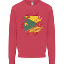 Torn Grenada Flag Grenadians Day Football Kids Sweatshirt Jumper Heliconia