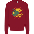 Torn Grenada Flag Grenadians Day Football Kids Sweatshirt Jumper Red